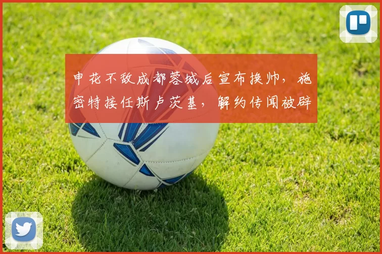 申花不敌成都蓉城后宣布换帅，施密特接任斯卢茨基，解约传闻被辟谣_比赛_进行_球迷