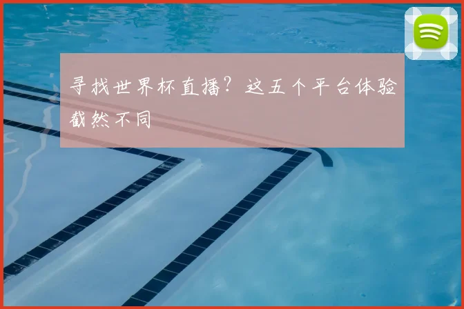 寻找世界杯直播？这五个平台体验截然不同