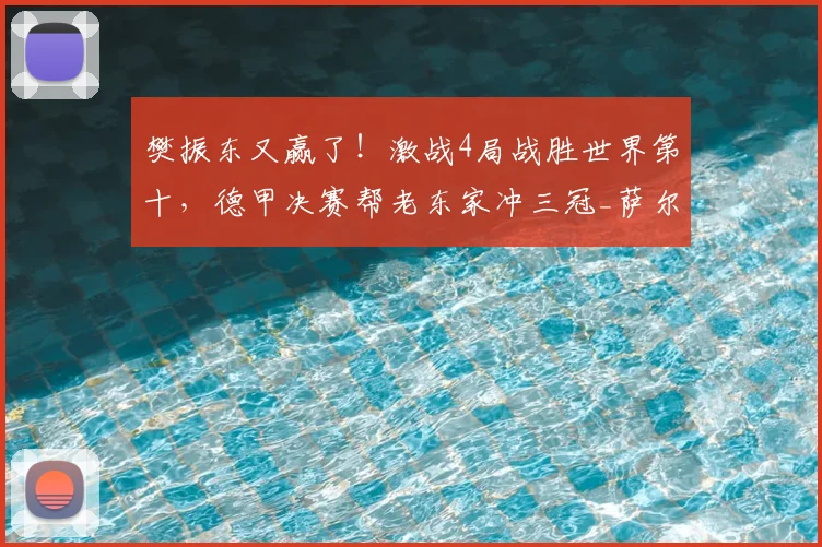 樊振东又赢了！激战4局战胜世界第十，德甲决赛帮老东家冲三冠_萨尔布吕肯_邱党_比赛